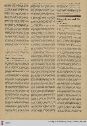 Schopenhauer und die Politik
