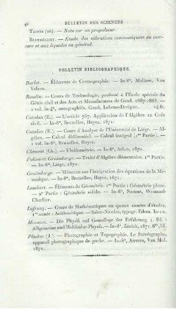 Bulletin Bibliographique.