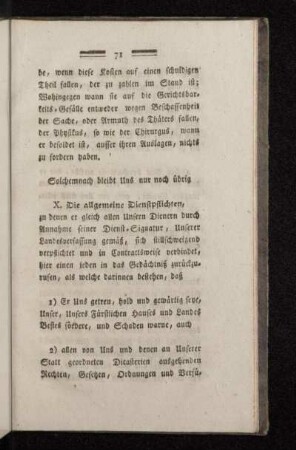X. Die allgemeine Dienstpflichten