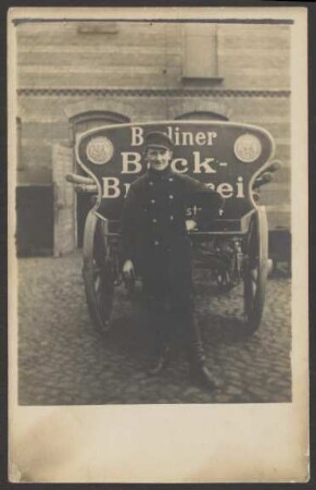 Ansichtskarte Transportwagen und Fahrer, Berliner Bock-Brauerei