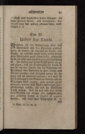 Kap. III. Ueber die Taufe.