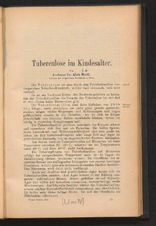 Tuberculose im Kindesalter