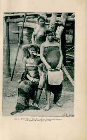 Eine Batta-Familie aus dem Inneren von Sumatra (Ein Mann mit seinen zwei Frauen)