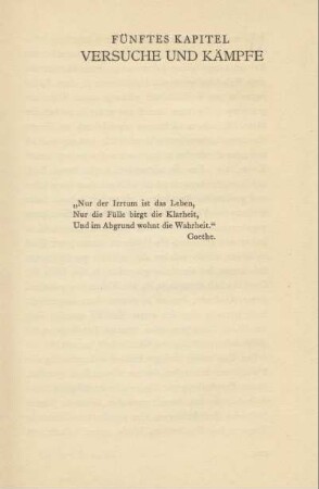 Fünftes Kapitel. Versuche und Kämpfe