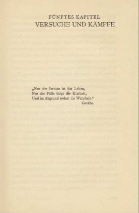 Fünftes Kapitel. Versuche und Kämpfe