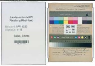 Entnazifizierung Emma Balke , geb. 26.05.1876 (Haendlerin)