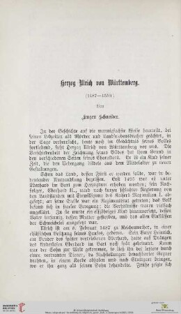 Herzog Ulrich von Württemberg : (1487-1550)