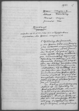 Wangen/Allgäu mit Kißlegg und Diaspora: Pfarrbericht 1933