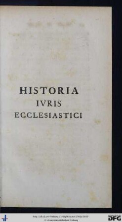 Historia Iuris Ecclesiastici.