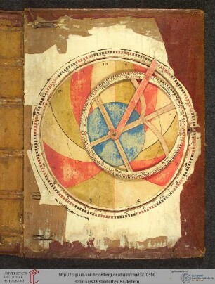 Rückendeckel Astrolabium mit drehbarer Scheibe und Zeiger