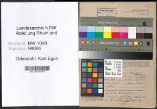 Entnazifizierung Karl Egon Odendahl , geb. 10.12.1909 (Angestellter)