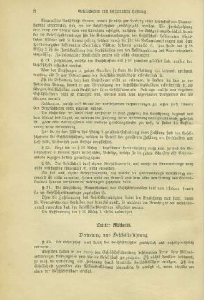 Dritter Abschnitt. Vertretung und Geschäftsführung