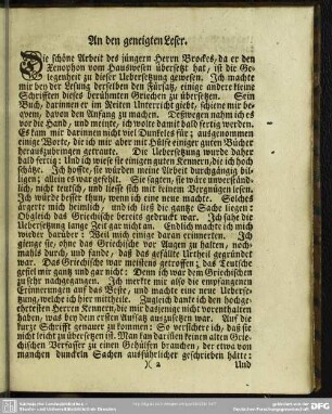 An den geneigten Leser
