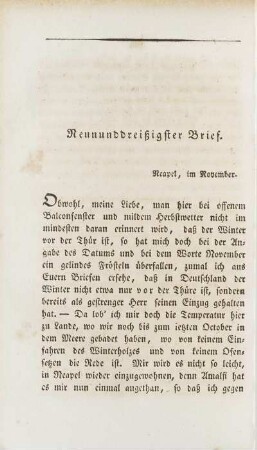 Neununddreißigster Brief. Neapel, im November