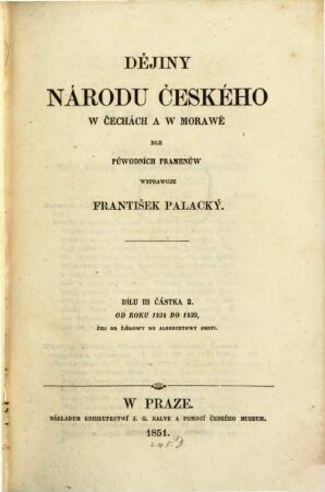 Dějiny národu českého w Čechách a w Morawě, 3,2. Od roku 1424 do 1439
