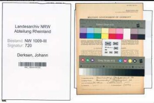 Entnazifizierung Johann Derksen , geb. 13.12.1899 (Landwirt)
