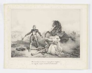 Tod von Aillys jungen Frau, aus: Voltaire, "La Henriade", Paris 1825
