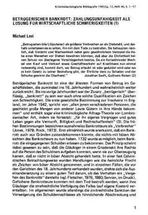 1-17, Betrügerischer Bankrott: Zahlungsunfähigkeit als Lösung für wirtschaftliche Schwierigkeiten