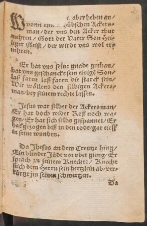 W[As wöllen wi]r aber heben an/ || vonn einem hübschen Ackers=|| man/