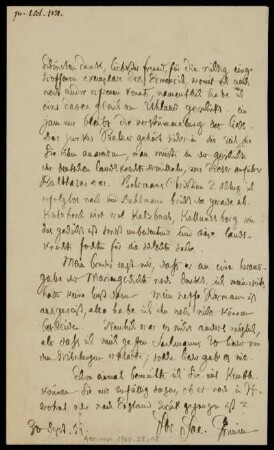 Brief von Jacob Grimm an Karl Goedeke