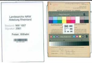 Entnazifizierung Wilhelm Feiser , geb. 27.08.1901 (Landwirt)