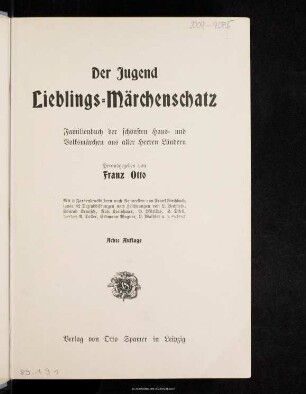 Der Jugend Lieblingsmärchenschatz : Familienbuch der schönsten Haus- und Volksmärchen aus aller Herren Länder