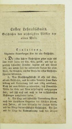Erster Lehrabschnitt. Geschichte der wichtigsten Voelker der alten Welt