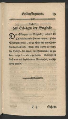 Ueber das Schlagen der Betglocke