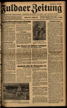 Ausgabe vom Freitag, den 26. Januar 1940.