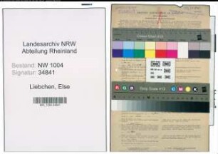 Entnazifizierung Else Liebchen , geb. 04.07.1894 (Postsekretaerin)