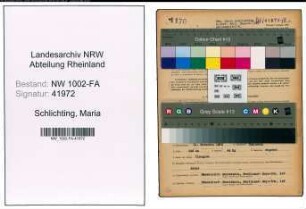 Entnazifizierung Maria Schlichting, geb. 11.11.1872 (Haendlerin)