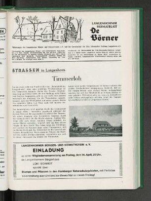 Strassen in Langenhorn - Timmerloh