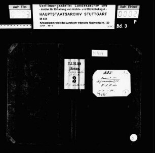 Kriegsstammrolle der Regimentsmusik