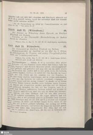 41. 1512, Juli 23. Wittenberg
