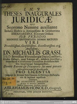 Theses Inaugurales Iuridicae