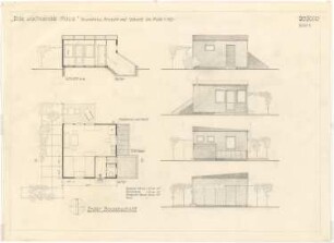 Berlin-Charlottenburg, Messegelände, "Das wachsende Haus", Holzhaus auf der Ausstellung "Sonne, Luft und Haus für alle" (14.05.-07.08.1932)