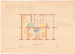 Mehrfamilienhaus mit 3 Wohnungen in einem Geschoss, Leipzig-Lindenau: Grundriss OG 1:100
