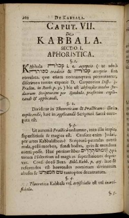 Caput VII. De Kabbala