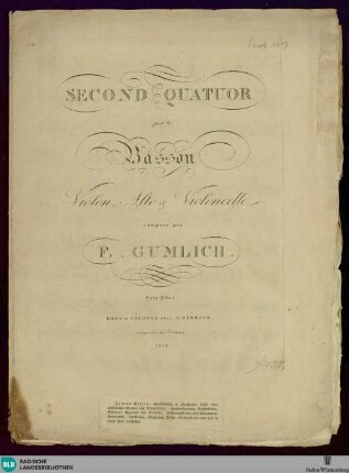 Second quatuor : pour le basson, violon, alto & violoncelle