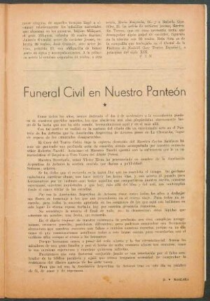 Funeral civil en nuestro panteón