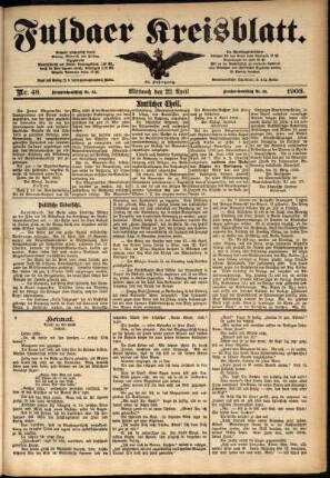 Ausgabe vom Mittwoch, den 22. April 1903.