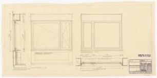 Wohnhaus Mildenberger, Hochberg: Fenster Schlafzimmer: Ansichten, Schnitt 1:10