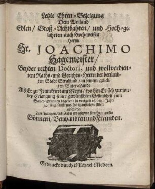 Letzte Ehren-Bezeigung.