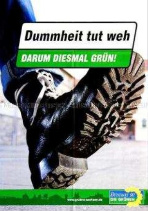 Plakat von Bündnis 90/Die Grünen zur Landtagswahl in Sachsen 2004