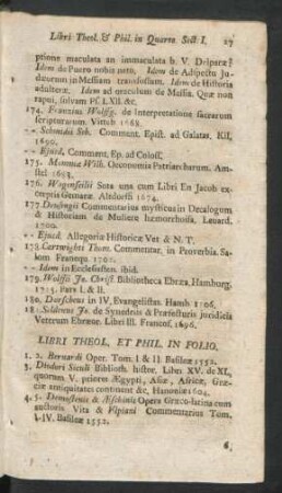 Libri Theol. Et Phil. In Folio