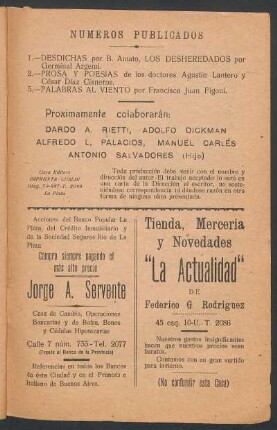 Números publicados