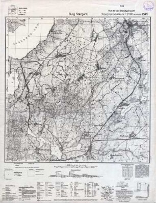 2545 Burg Stargard, Topographische Karte 1:25000 (4 cm - Karte)