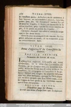 Article Second. Disposition pour les Revues.