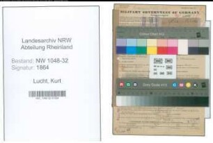 Entnazifizierung Kurt Lucht , geb. 20.10.1900 (Beamter)