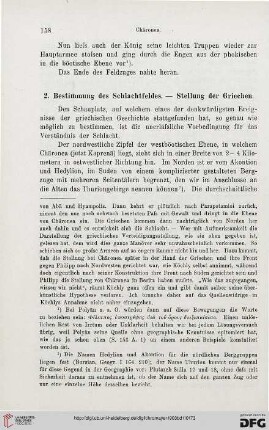 2. Bestimmung des Schlachtfeldes - Stellung der Griechen